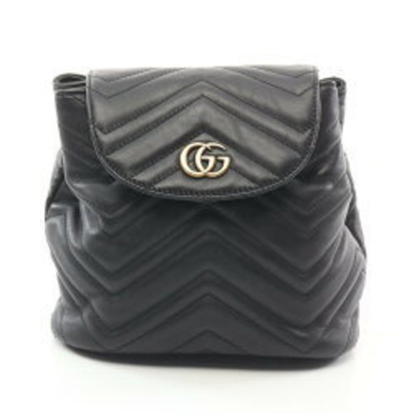 Gucci GG Marmont Backpack Leather Black - Picture 1 of 8